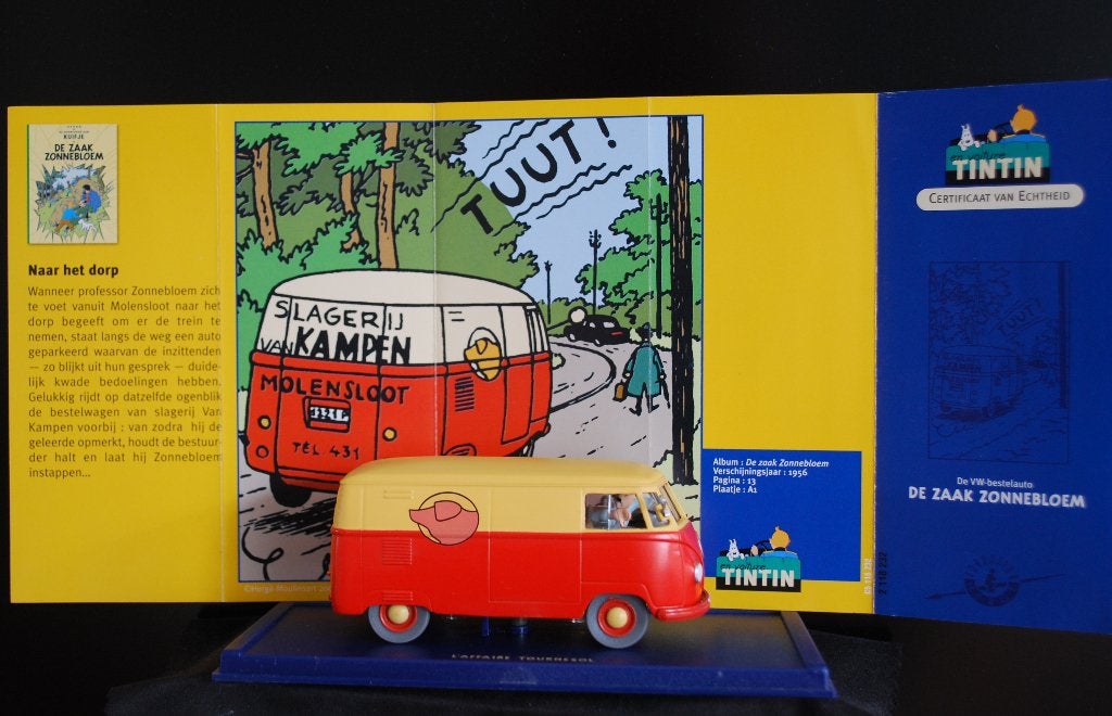 Kuifje auto No. 32 De Volkswagen Combi [De zaak Zonnebloem], Hobby en Vrije tijd, Ophalen of Verzenden, Zo goed als nieuw, Bus of Vrachtwagen