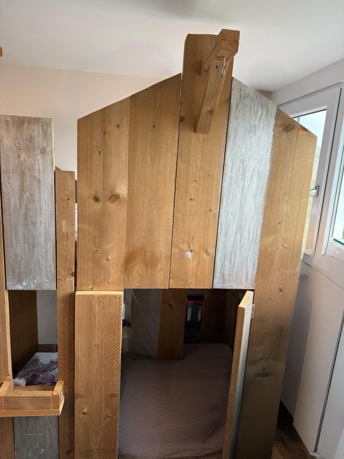 Uniek stapelbed voor 2 personen, Ophalen, Gebruikt, 90 cm, Tweepersoons