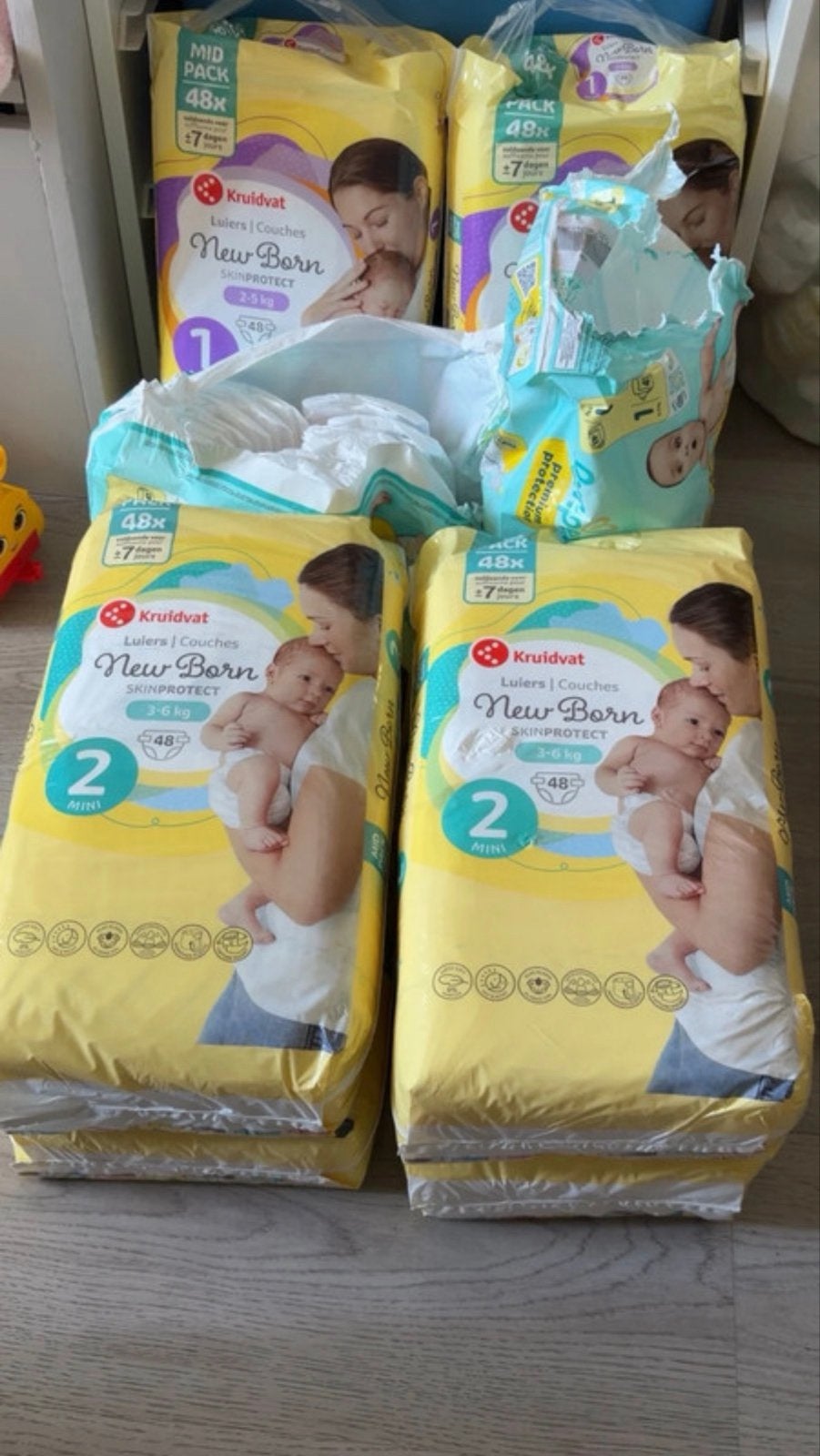 Kruidvat New Born luiers maat 1 en 2, Ophalen, Nieuw