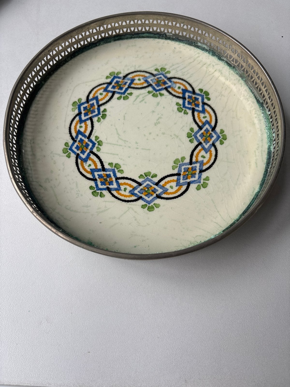 Vintage onderzetter met art deco patroon, Ophalen