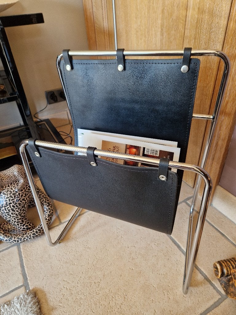 Denemarken 1980 Lederen Magazine Rack, Antiek en Kunst, Ophalen of Verzenden