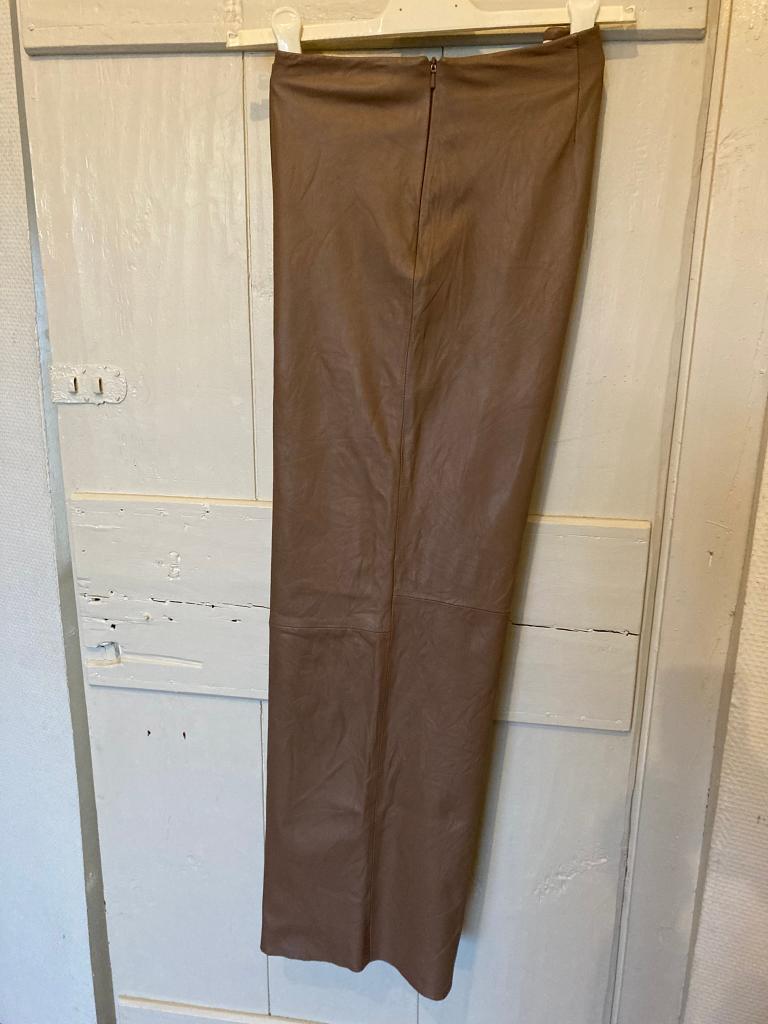 LaSalle-Amsterdam mocca kleur leren broek rechte pijp 40, Kleding | Dames, Maat 38/40 (M), Bruin, Ophalen of Verzenden, Zo goed als nieuw