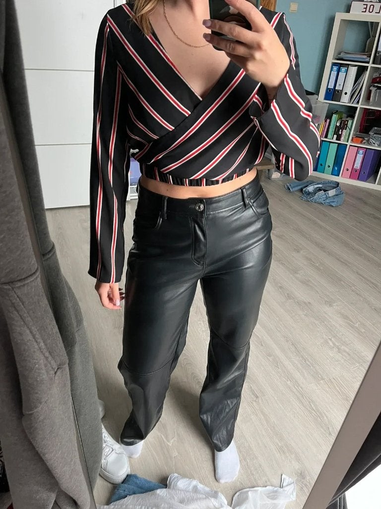 Gestreept topje, H&M, Zo goed als nieuw, Lange mouw, Maat 36 (S)