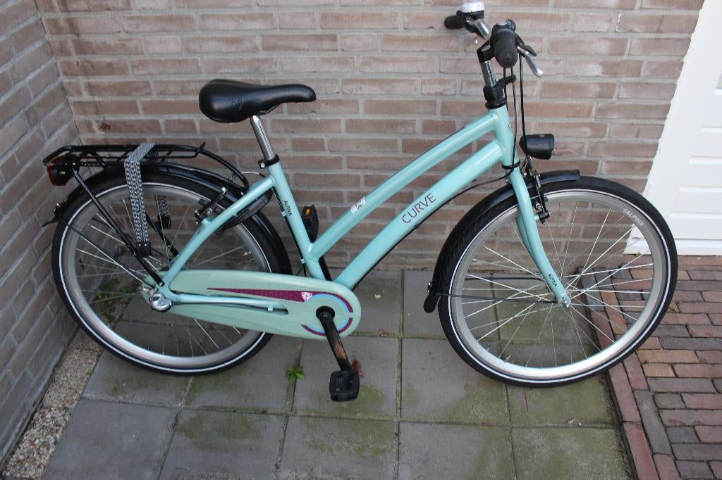Alpina curve meisjes fiets 26 inch mint groen, Fietsen en Brommers, Gebruikt, Velgrem, Alpina, Versnellingen