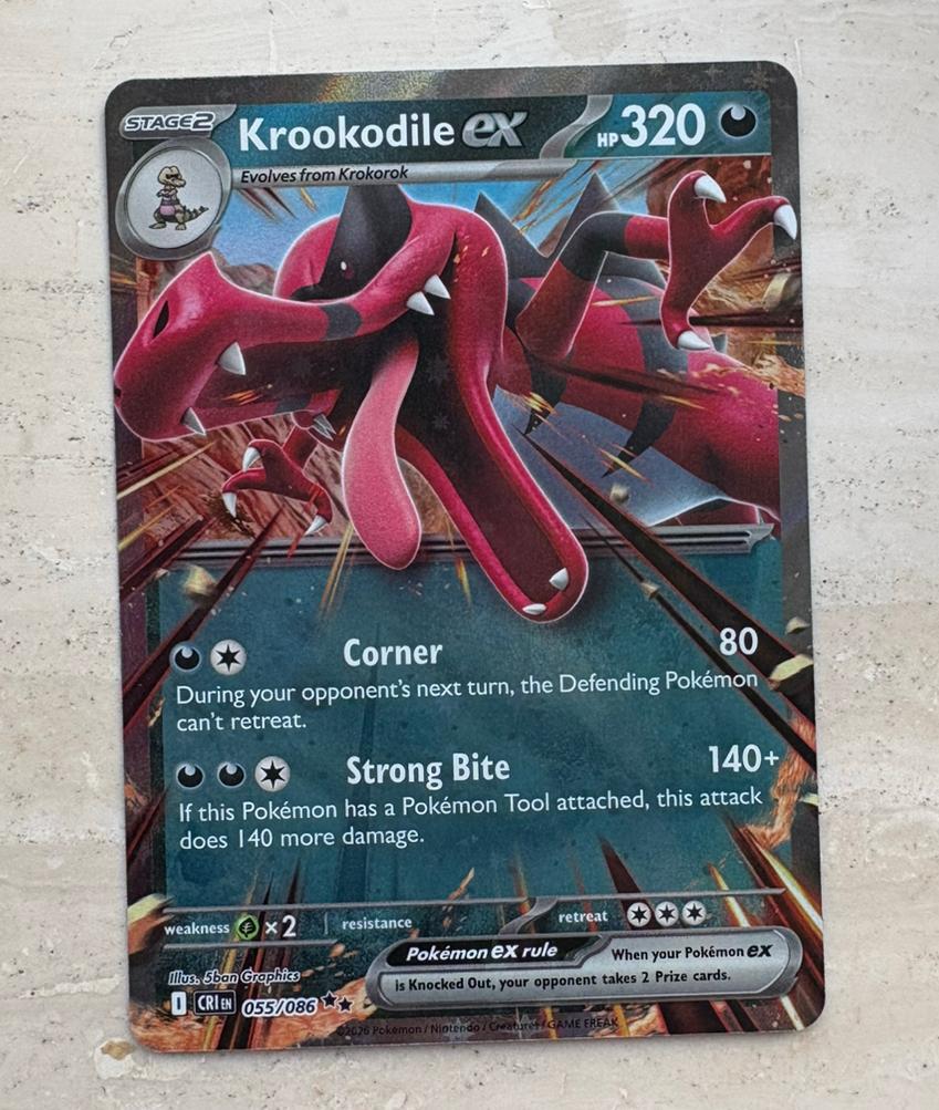 Krookodile ex - 055/086 - Chaos Rising - Pokémon, Ophalen of Verzenden, Zo goed als nieuw