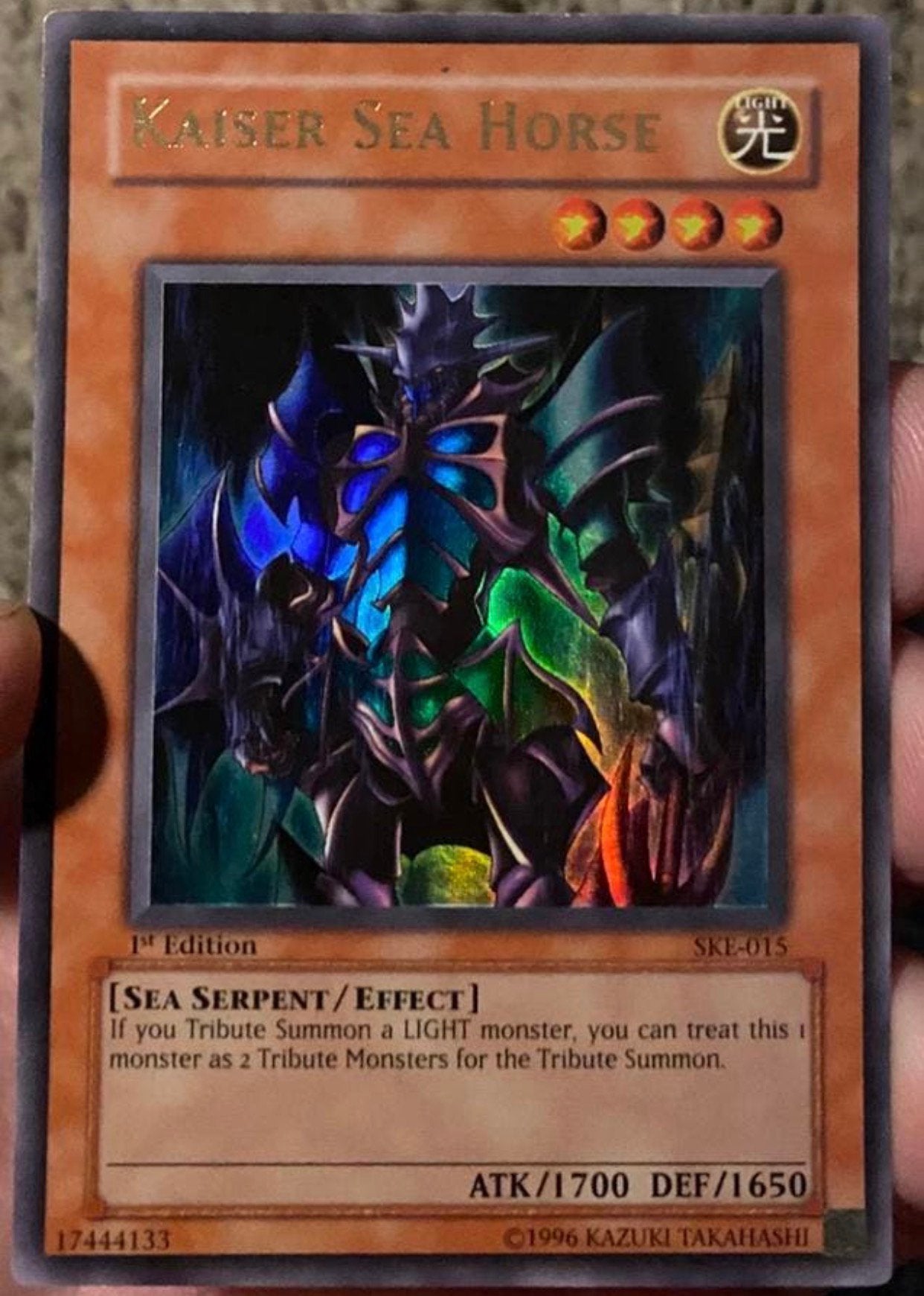 Yu-Gi-Oh! Kaiser Sea Horse SKE 1st Edition Old US Print !, Hobby en Vrije tijd, Verzamelkaartspellen | Yu-gi-Oh!, Ophalen of Verzenden