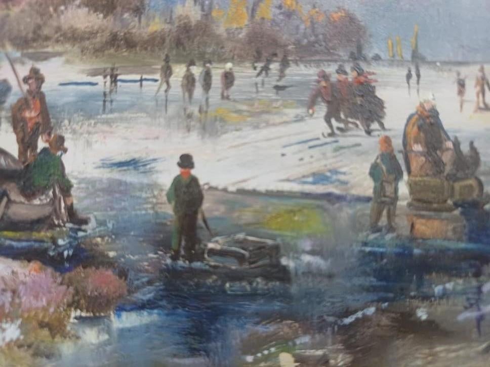 Winterlandschap in stijl van Andreas Schelfhout, Ophalen of Verzenden