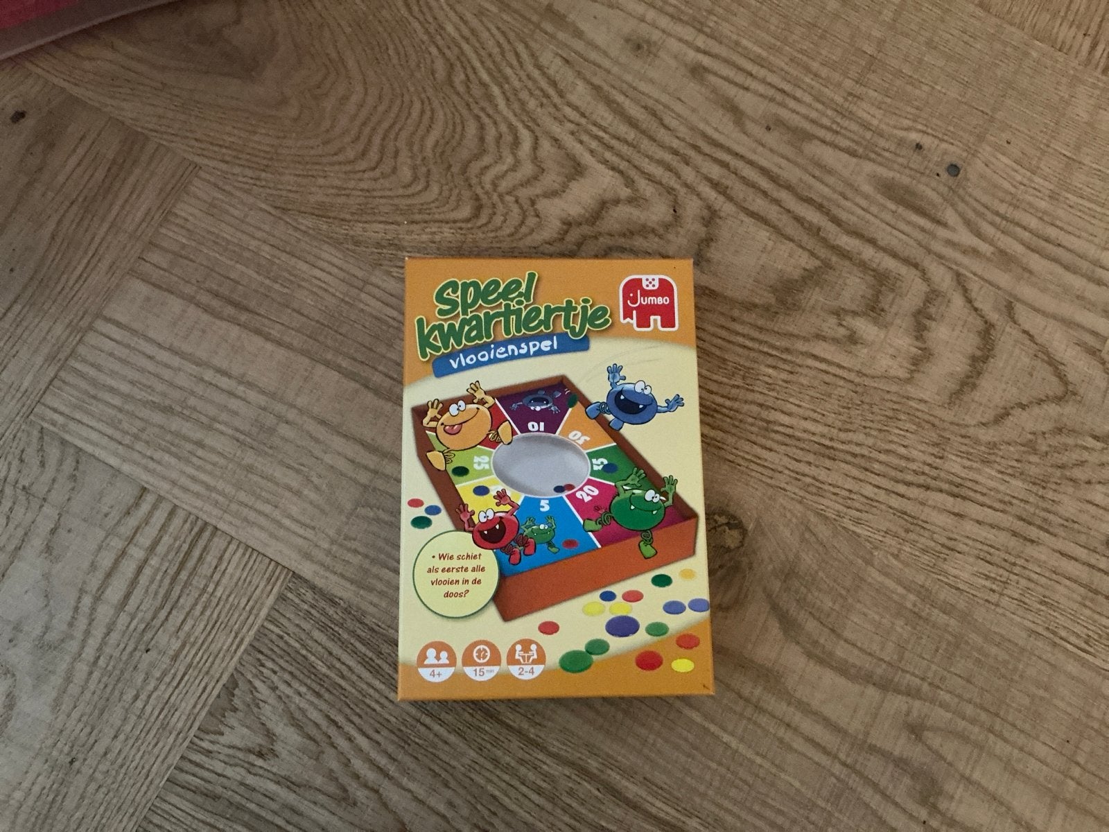 Jumbo Speelkwartiertje Vlooienspel - Zo goed als nieuw, Drie of vier spelers, Ophalen of Verzenden, Zo goed als nieuw