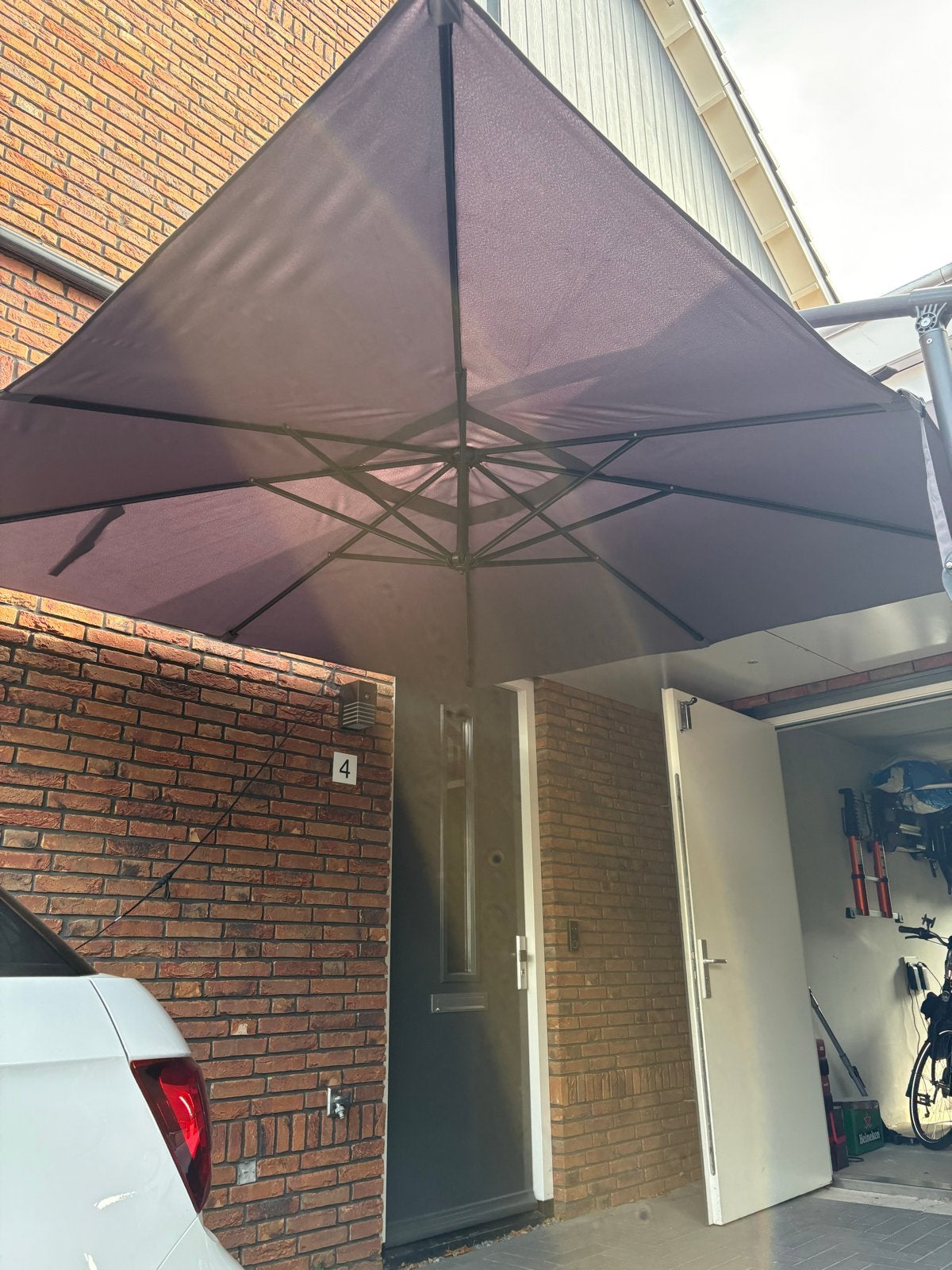 Zweefparasol 240x240 met massieve verrijdbare voet, Tuin en Terras, Ophalen, 2 tot 3 meter, Zweefparasol, Verstelbaar