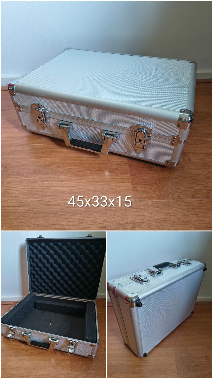 Mooie stevige koffer met schuimrubberen interieur, Ophalen, Gebruikt, Slot, Metaal