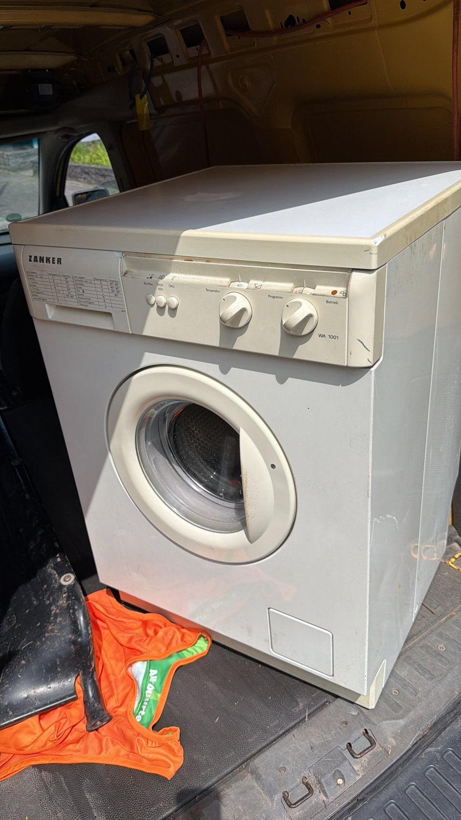 Wasmachine Zanker goedkoopje  werkend, Ophalen of Verzenden, Zo goed als nieuw, 1200 tot 1600 toeren, 85 tot 90 cm