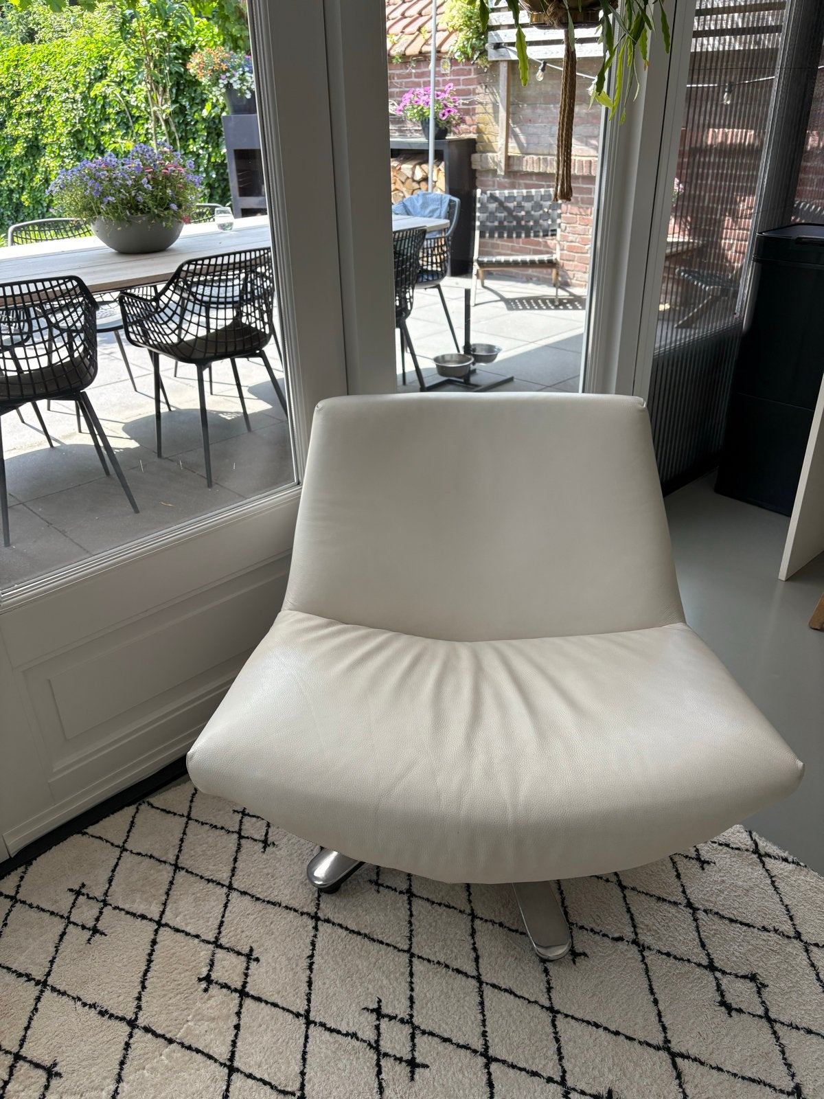 Dyyk Coco Design Lounge Fauteuil Draaifauteuil Draaistoel, Ophalen, Gebruikt, 50 tot 75 cm, Leer