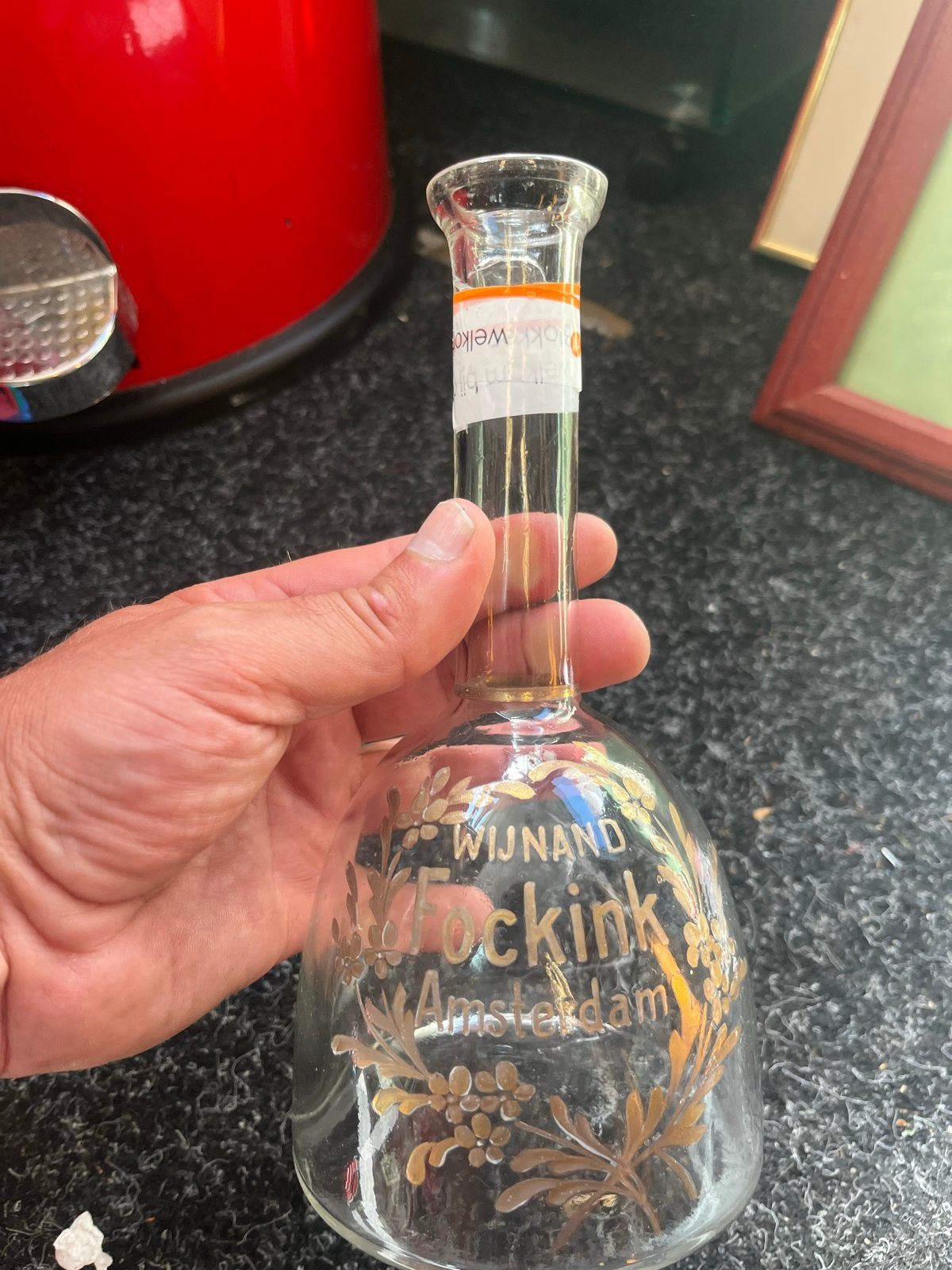 Antieke Wijnand  Fockink Amsterdam Glazen Fles, Ophalen