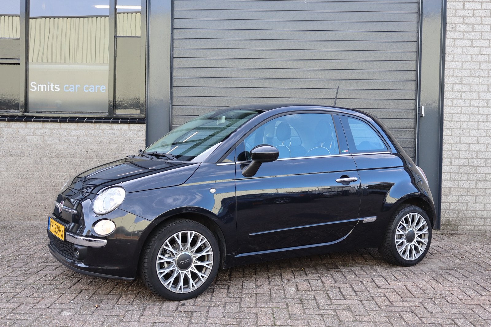 Fiat 500 1.2 C 2015 Zwart panoramadak, Auto's, Voorwielaandrijving, Stof, 4 cilinders, 840 kg