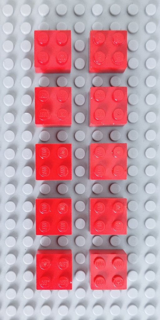 LEGO Parts Red Brick 2 x 2 nr. 3003, Kinderen en Baby's, Speelgoed | Duplo en Lego, Ophalen of Verzenden, Gebruikt, Losse stenen