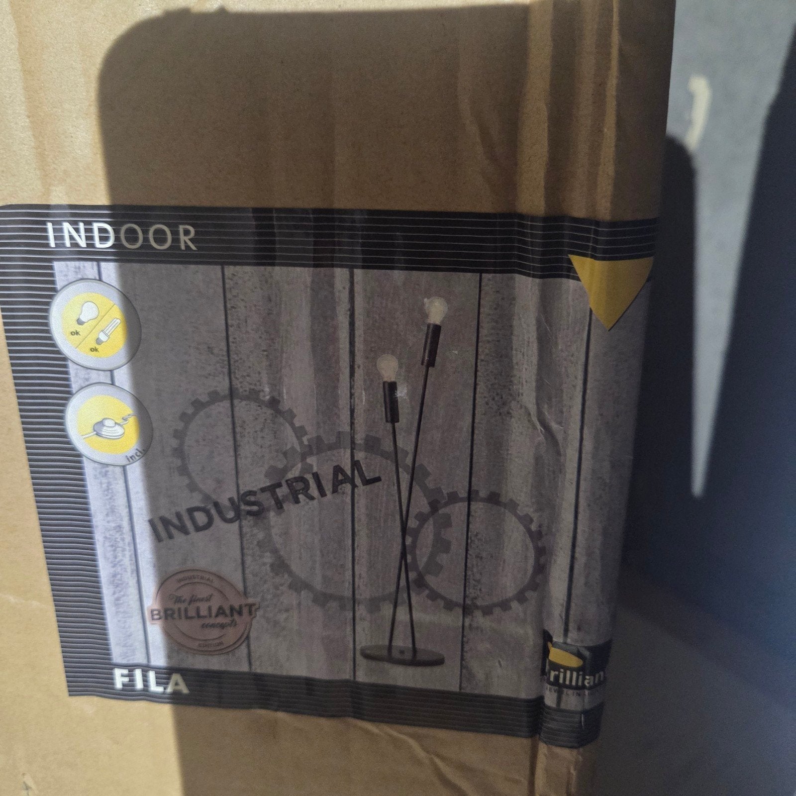 Brilliant Fila Vloerlamp - Industrieel Design, Ophalen, 100 tot 150 cm, Nieuw, E27 (groot)