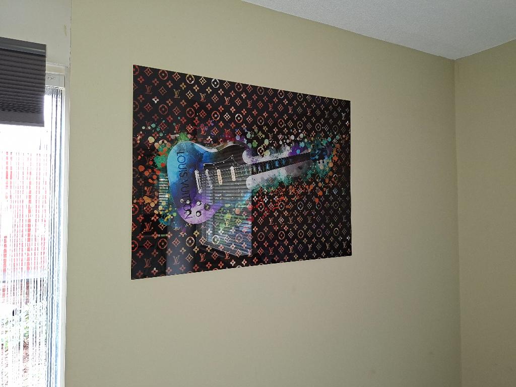 Louis Vuitton Glass Art Guitar, Antiek en Kunst, Kunst | Schilderijen | Modern, Ophalen