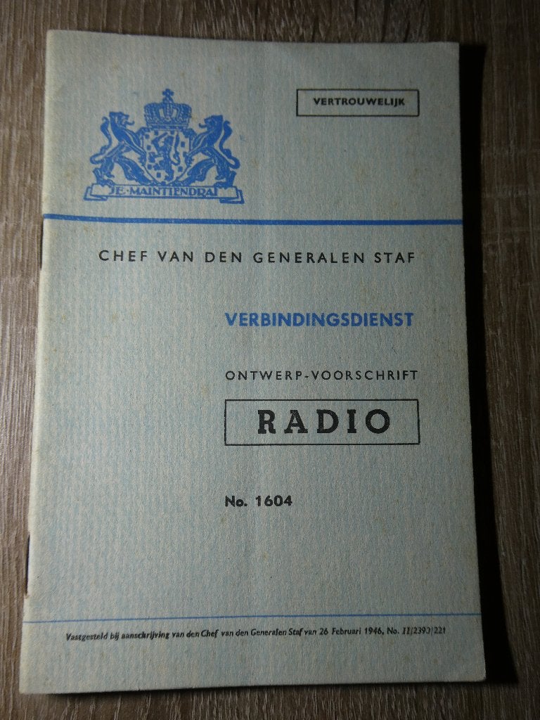 Nederlands voorschrift Radio, 1946, Verzamelen, Ophalen of Verzenden, Landmacht, Nederland, Boek of Tijdschrift