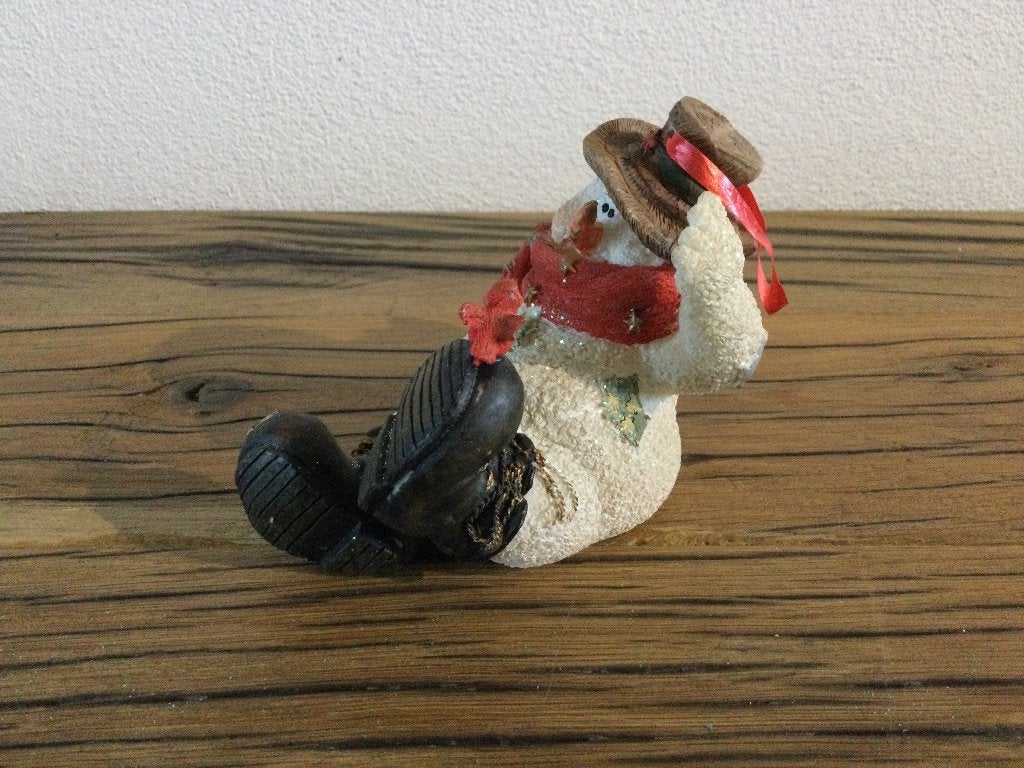 Sneeuwpop Kerstbeeldje , Polystone, Diversen, Ophalen of Verzenden