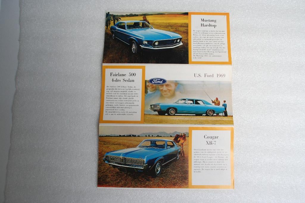 Folder Ford USA modellenoverzicht (1969) (1), Ophalen of Verzenden, Nieuw, Ford