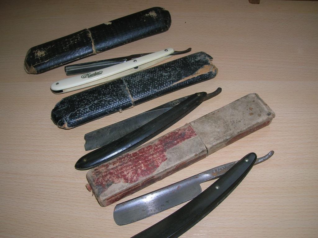 3 x oud klap scheermes gebruikte staat / 24,-- euro 3 stuks, Ophalen of Verzenden