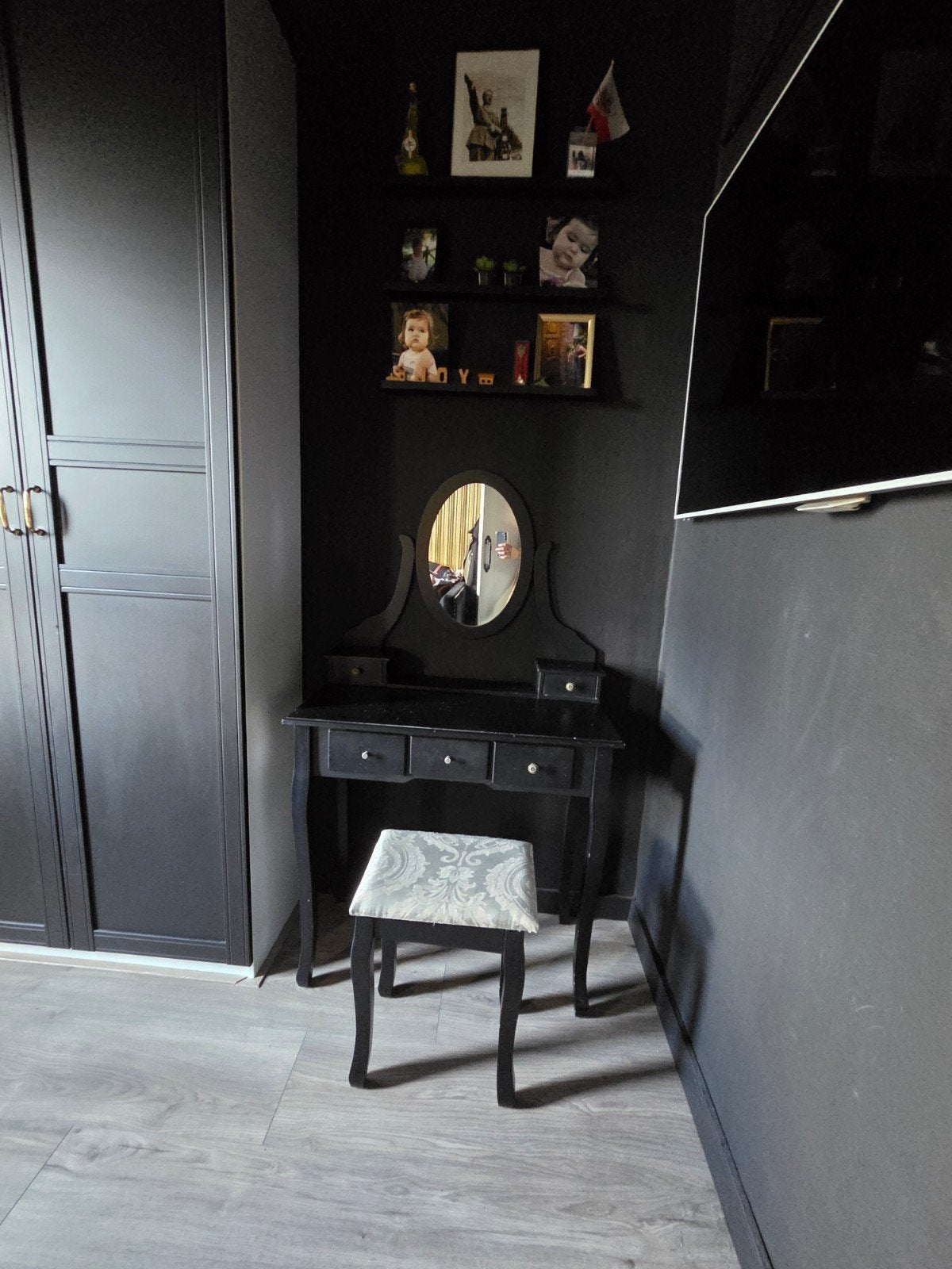 kaptafel met krukje, Huis en Inrichting, Stoffering | Vloerbedekking, Ophalen, Gebruikt, Laminaat