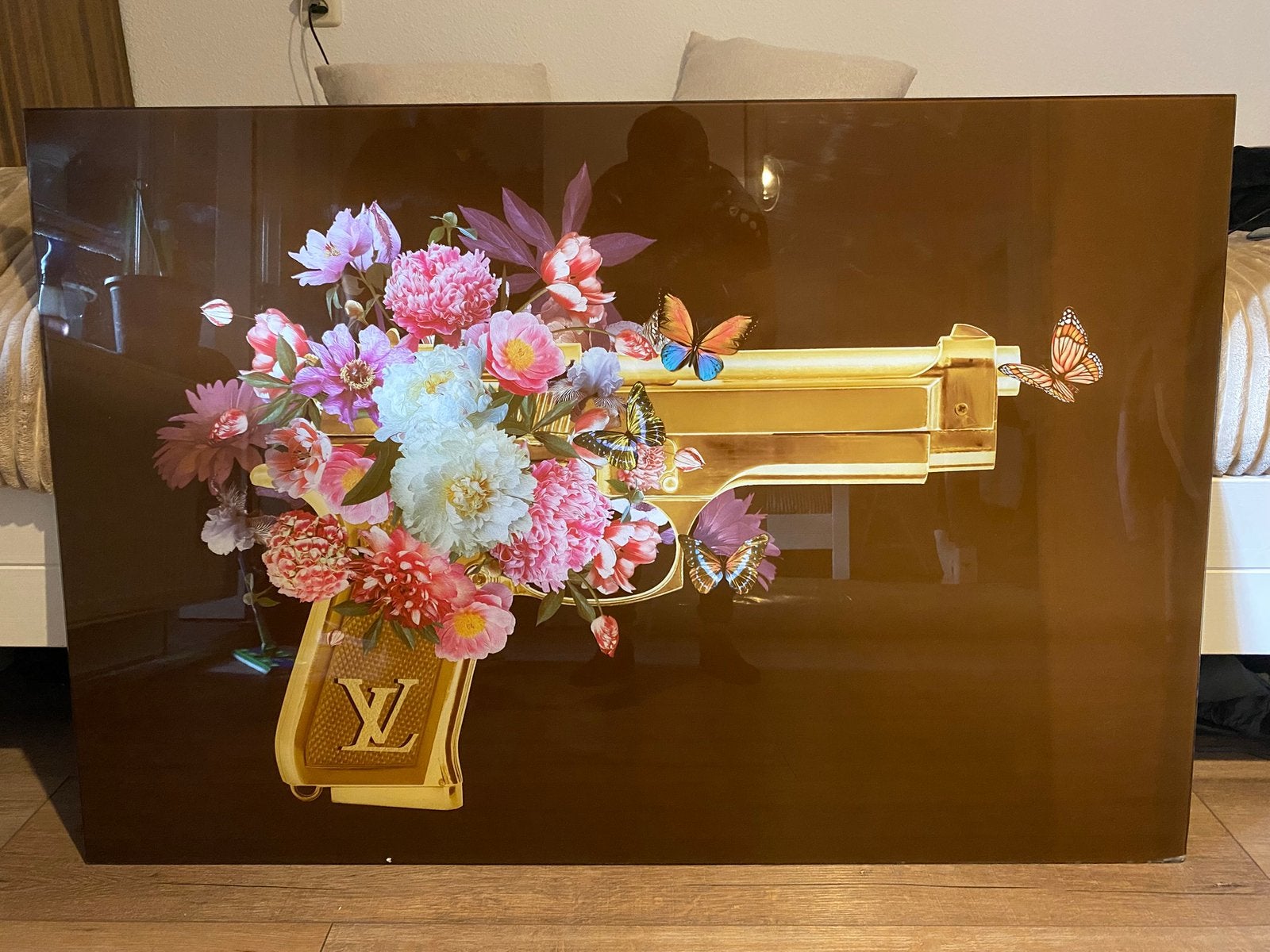 Prachtige louis vuitton lv schilderij canvas van glas, Antiek en Kunst, Ophalen
