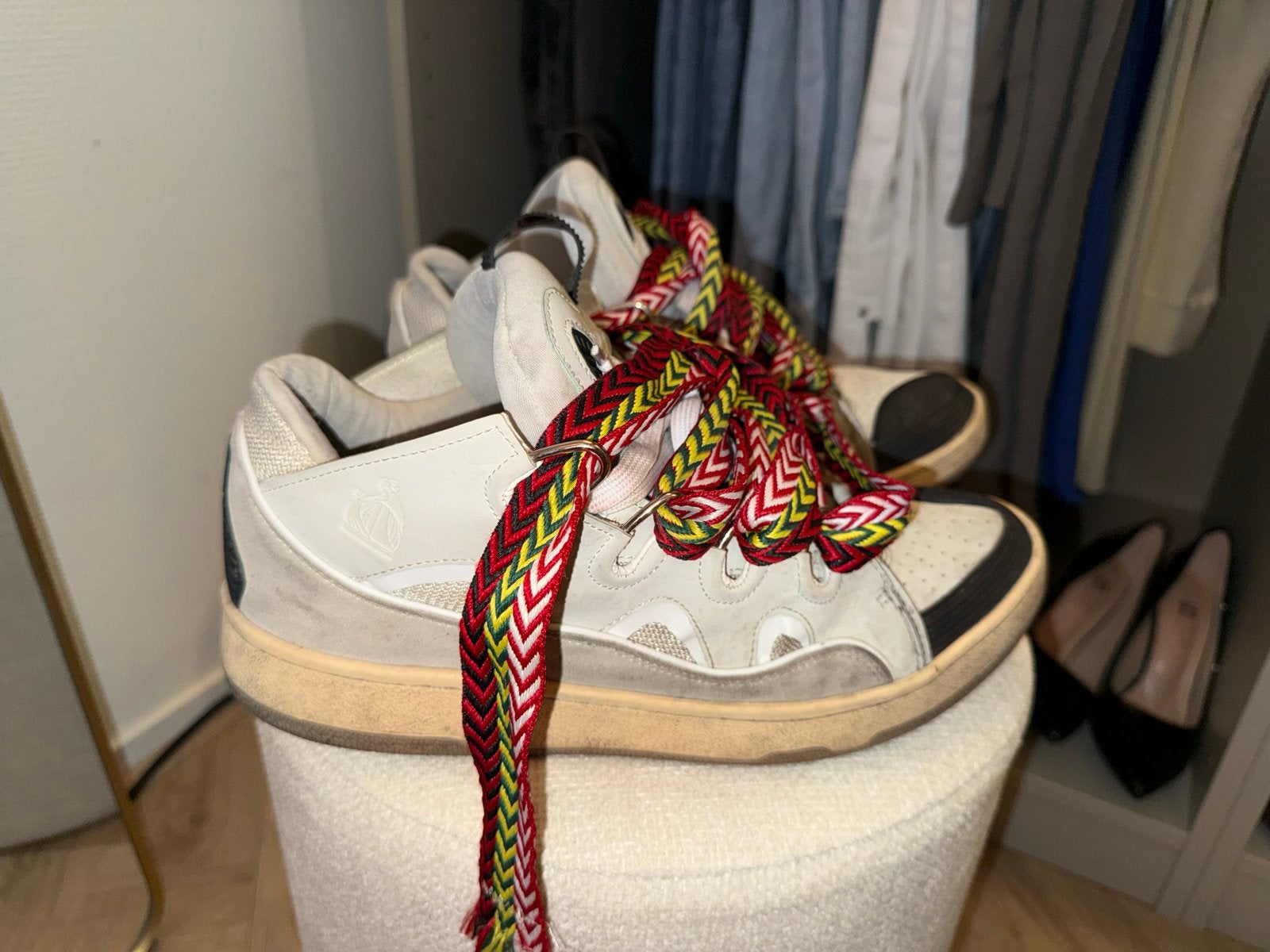 Lanvin Curb Sneakers - Gedragen, Verzenden, Wit, Sneakers of Gympen, Gedragen