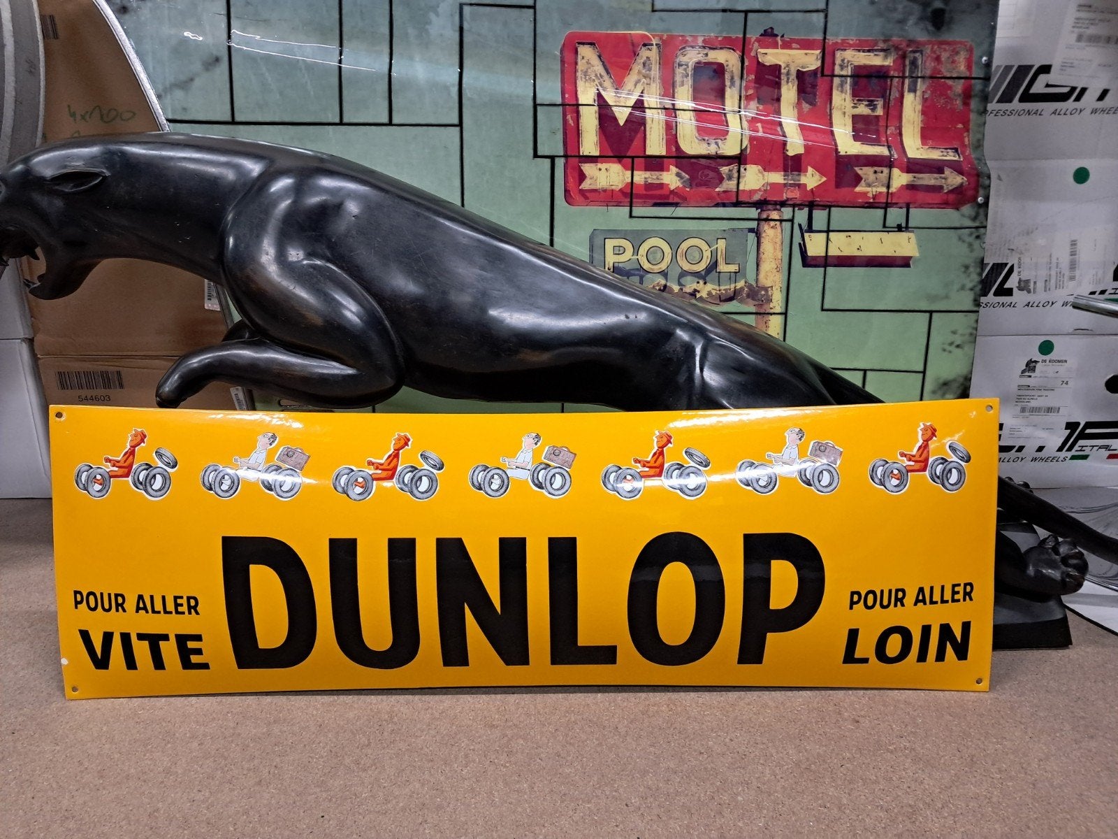 Dunlop Banden emaille reclame bord mooie reproductie., Reclamebord, Eu, Eu, Nieuw