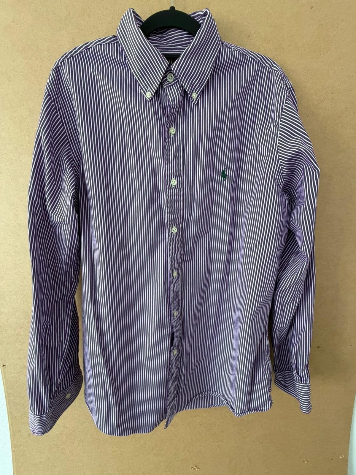 Ralph Lauren Custom Fit overhemd paars gestreept, Kleding | Heren, Overhemden, Zo goed als nieuw, Halswijdte 39/40 (M), Paars