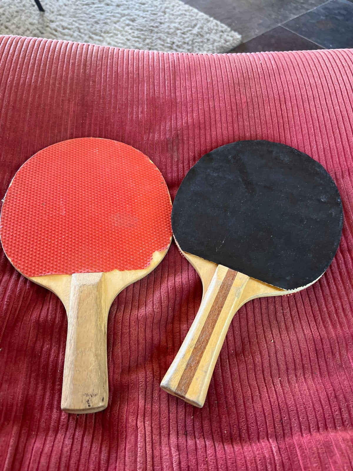 Tafeltennisbatjes - Set van 2, Sport en Fitness, Tafeltennis, Ophalen, Gebruikt, Net, Batje(s) of Balletje(s)