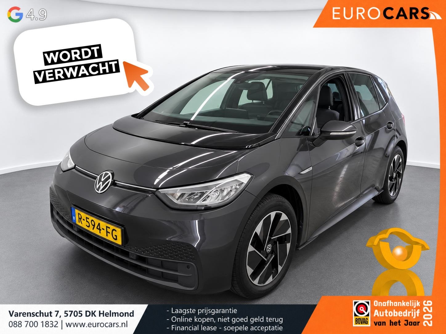 Volkswagen ID.3 Pro 58 kWh SOH 91% Navigatie Apple CarPlay A, Auto's, Automaat, 145 pk, Gebruikt, 1712 kg