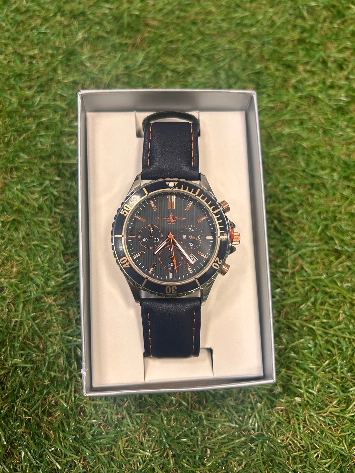 Alexander Brixham Herenhorloge - Nieuw in Doos, Overige merken, Leer, Staal, Polshorloge