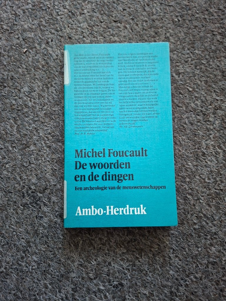 De woorden en de dingen /  Michel Foucault/ Denkwijzen, Gelezen, Michel Foucault, Verzenden, HBO
