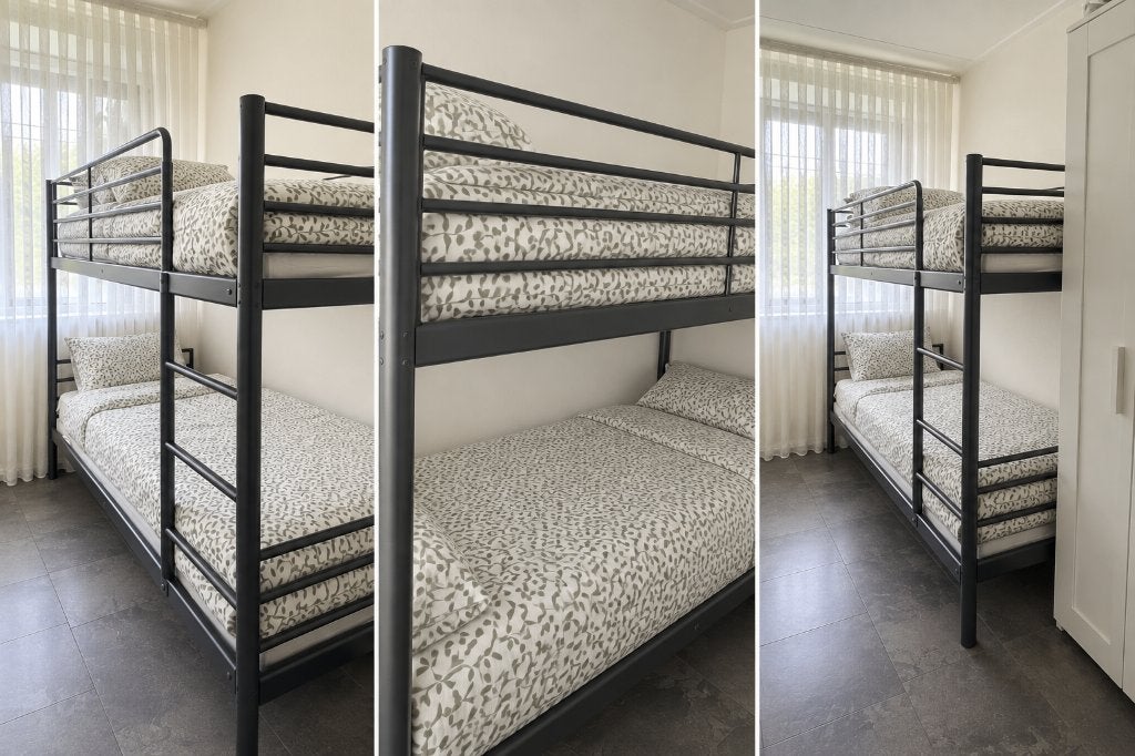 Metalen stapelbed antraciet 90x200 met of zonder matrassen