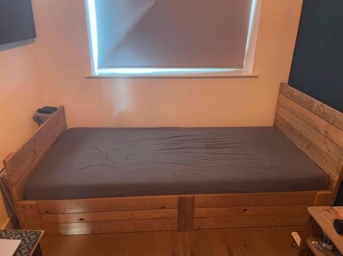 Bed Steigerhout!, Huis en Inrichting, Ophalen, 90 cm, Eenpersoons, Steigerhout
