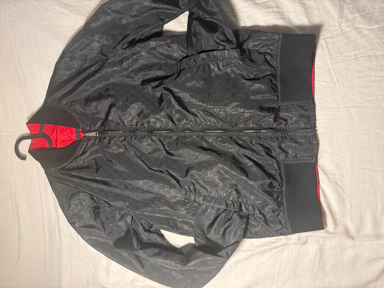 Gucci Bomberjack - Zwart met Rood - Maat XS, Ophalen, Gedragen, Maat 34 (XS) of kleiner, Zwart