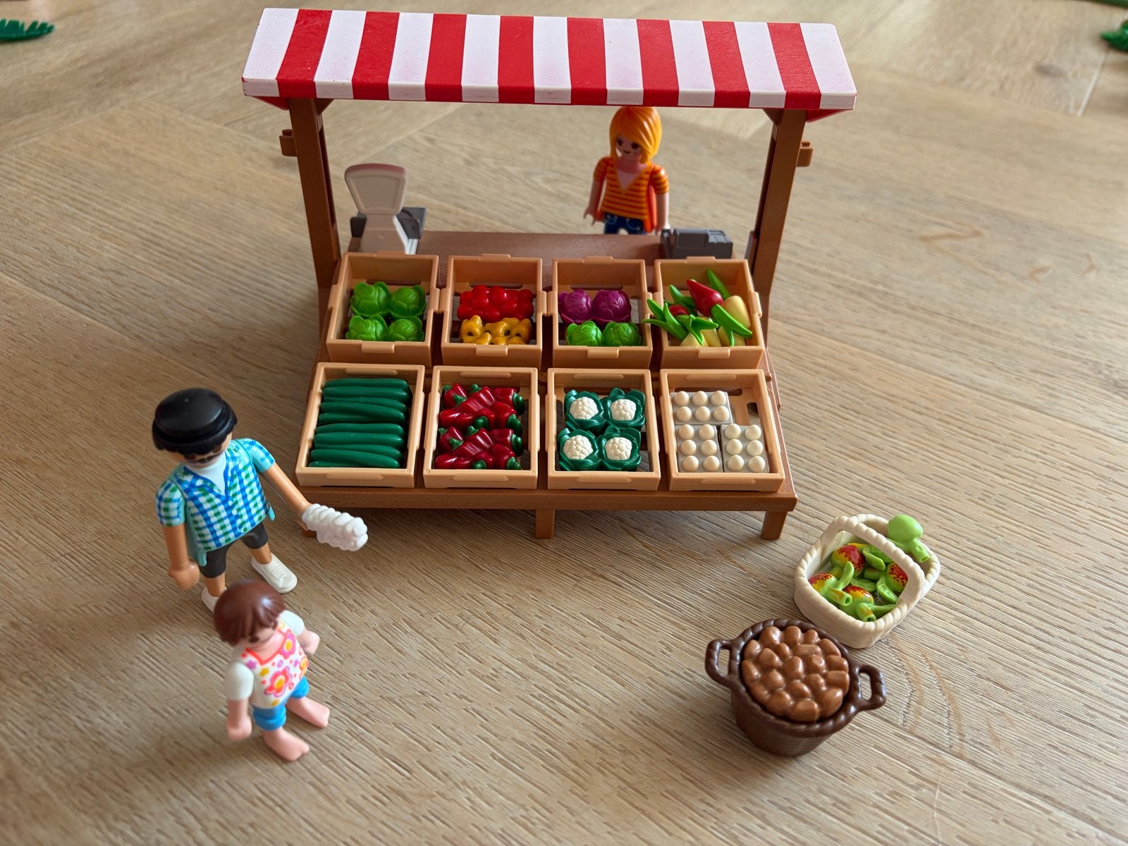 Playmobil 6121 Groentekraam met figuren en accessoires, Complete set, Overige typen, Ophalen of Verzenden, Zo goed als nieuw