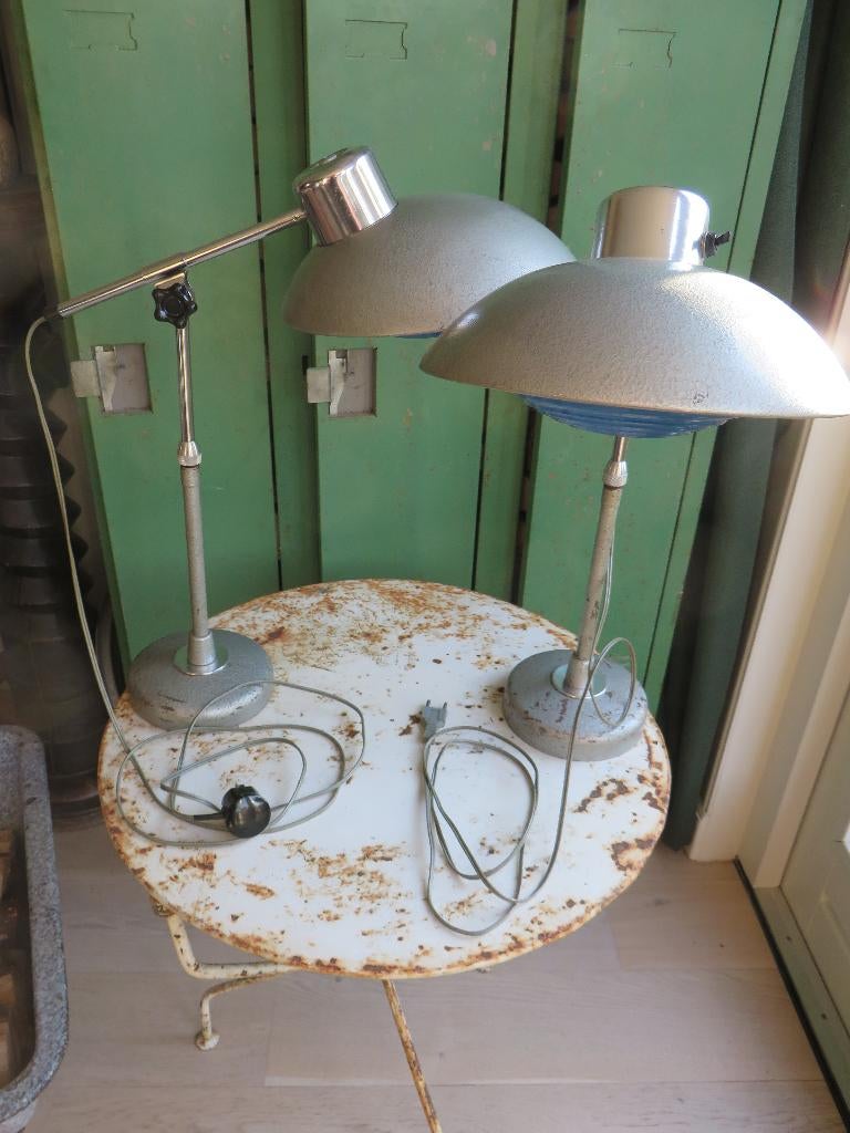 2 Vintage Louis Ferdinand Solere bureau lamp 1950, Antiek en Kunst, Antiek | Lampen, Ophalen of Verzenden