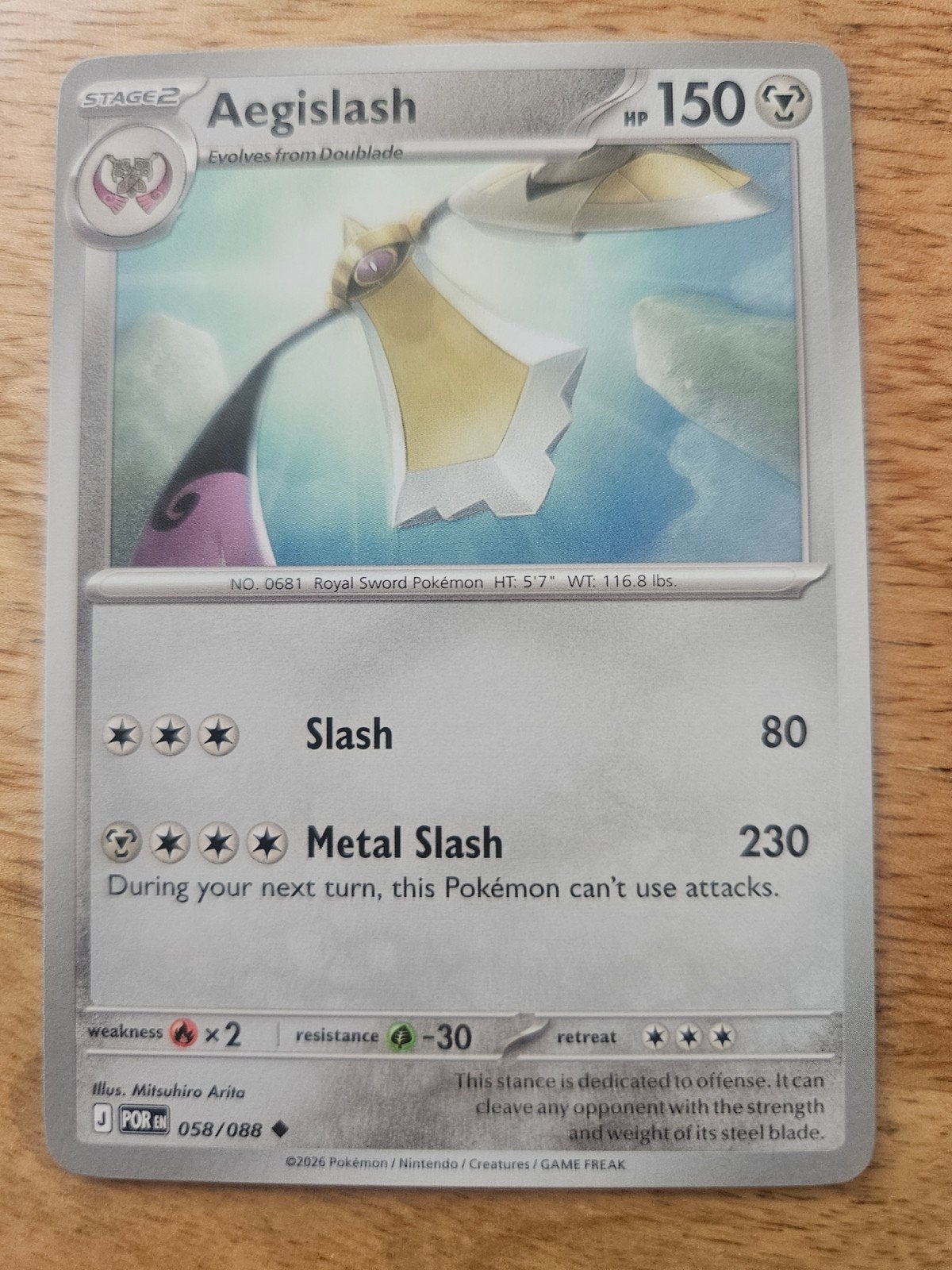 Aegislash Pokémon kaart, Ophalen of Verzenden, Zo goed als nieuw, Losse kaart