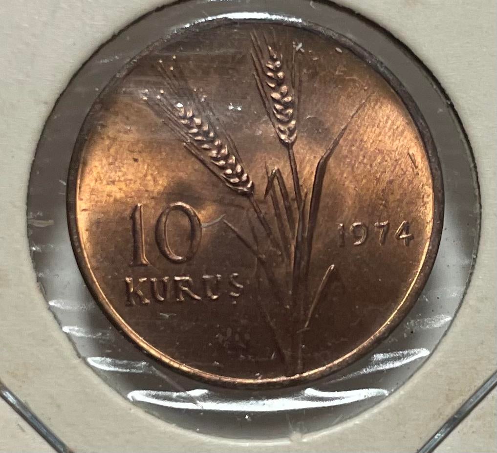 10 kurus Turkije 1974, Ophalen of Verzenden, Overige landen