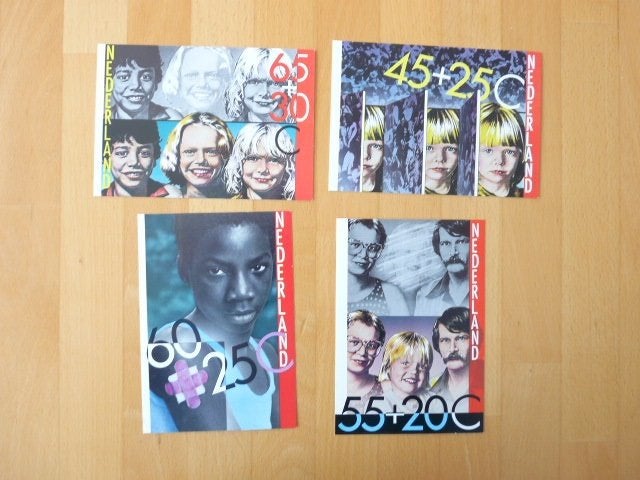 4 kaarten kinderpostzegels 1981 Ontwerp Swip Stolk, Ophalen of Verzenden
