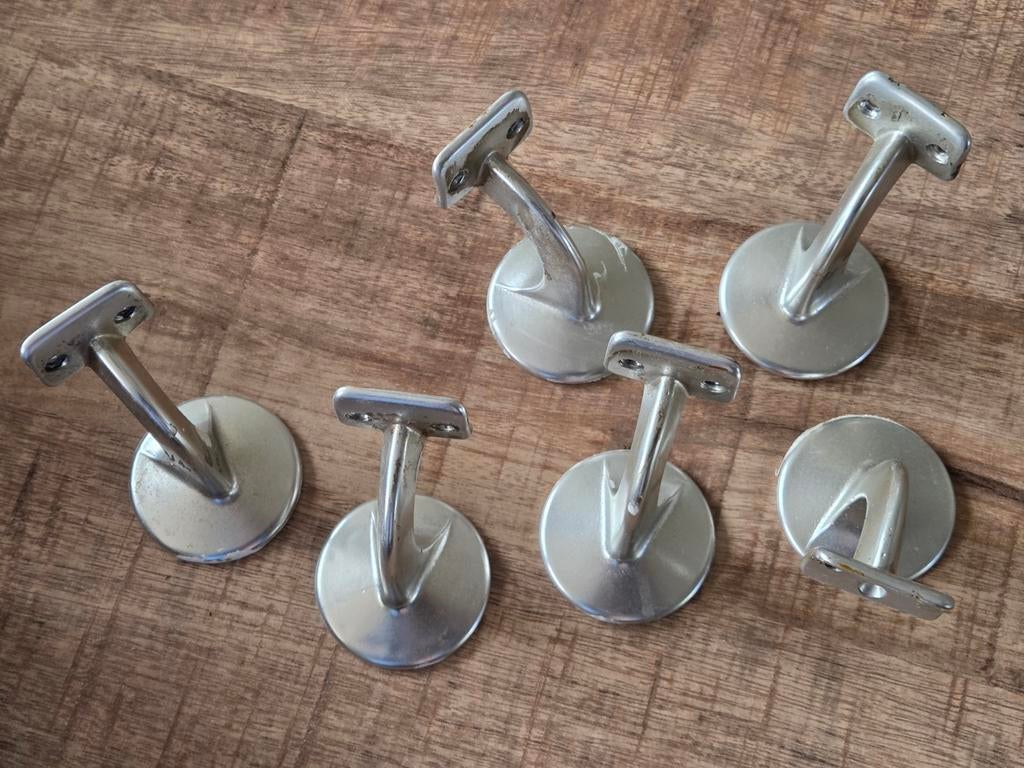 Set van 6 RVS leuningdragers, Ophalen of Verzenden