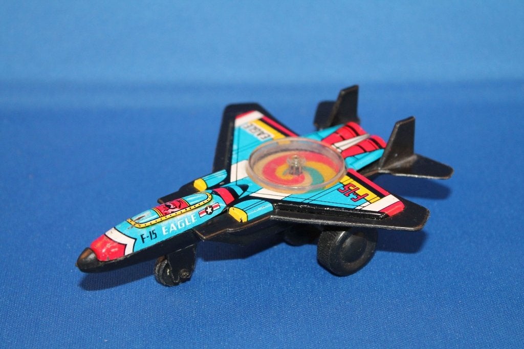Vintage blik en plastic F-15 Eagle straaljager. 2A4, Ophalen of Verzenden