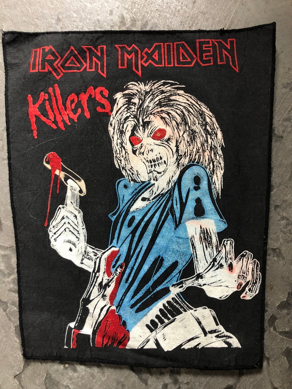 Iron Maiden Killers  1981  bootleg backpatch, Verzamelen, Ophalen, Zo goed als nieuw, Gebruiksvoorwerp