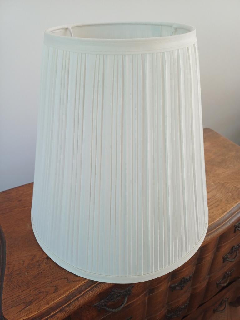 Witte geplooide lampenkap, Huis en Inrichting, 25 tot 50 cm, Wit, Rond, Ophalen of Verzenden