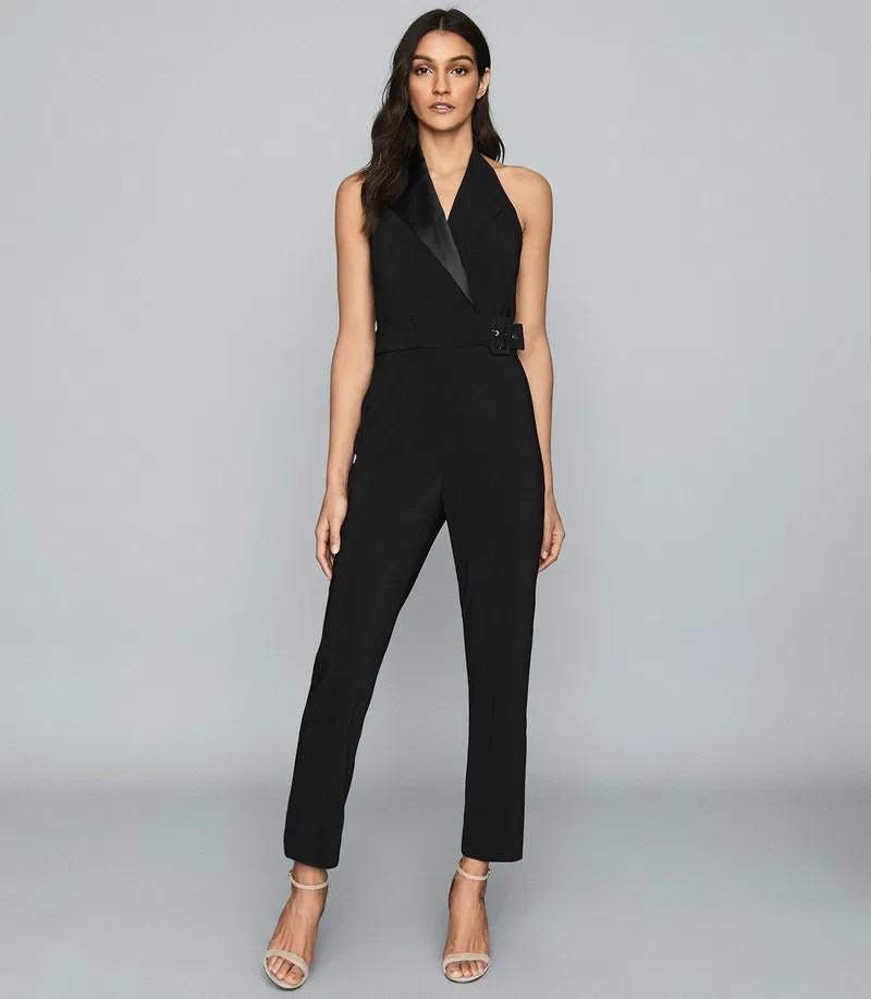 Reiss taxedo jumpsuit nieuw, Kleding | Dames, Jumpsuits, Maat 38/40 (M), Reiss, Zwart, Nieuw