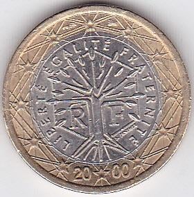 1 euro 2000 Frankrijk, Ophalen of Verzenden, Frankrijk, 1 euro, Losse munt