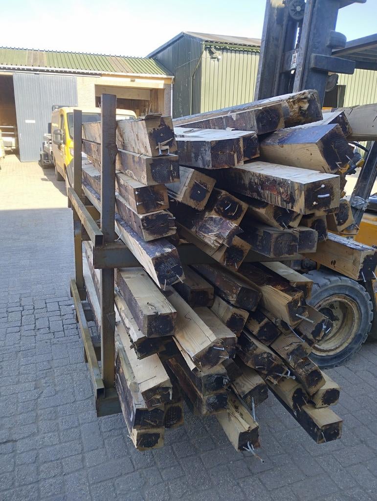 Vuur houten balken, Tuin en Terras, Palen, Balken en Planken, Ophalen, 250 cm of meer, Balken