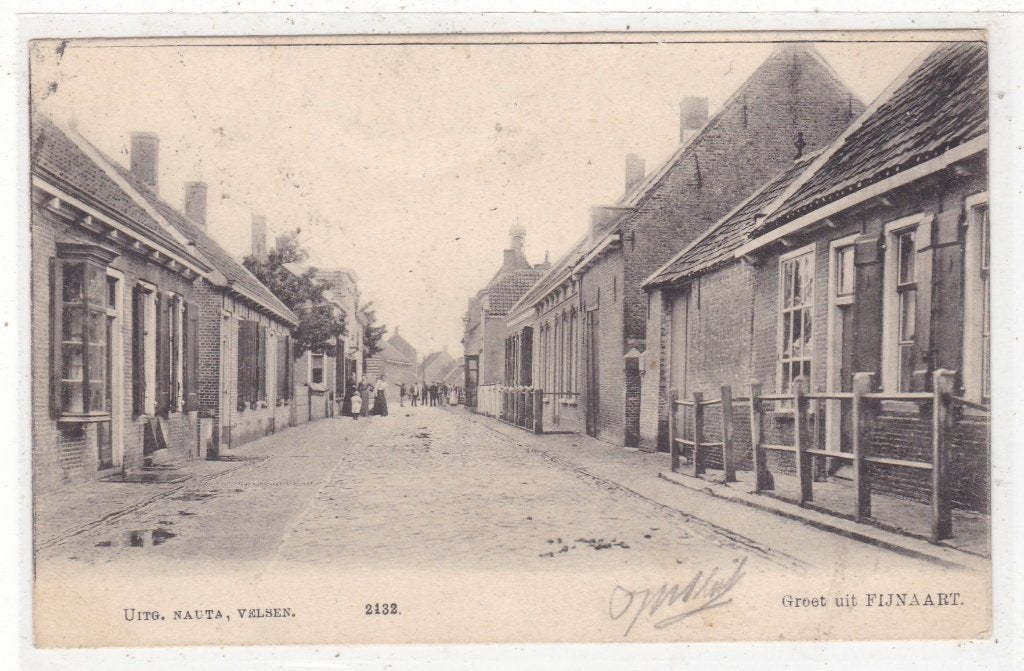 Fijnaart-Groet uit Fijnaart 1905, Verzenden, Voor 1920, Gelopen, Noord-Brabant